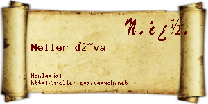 Neller Éva névjegykártya